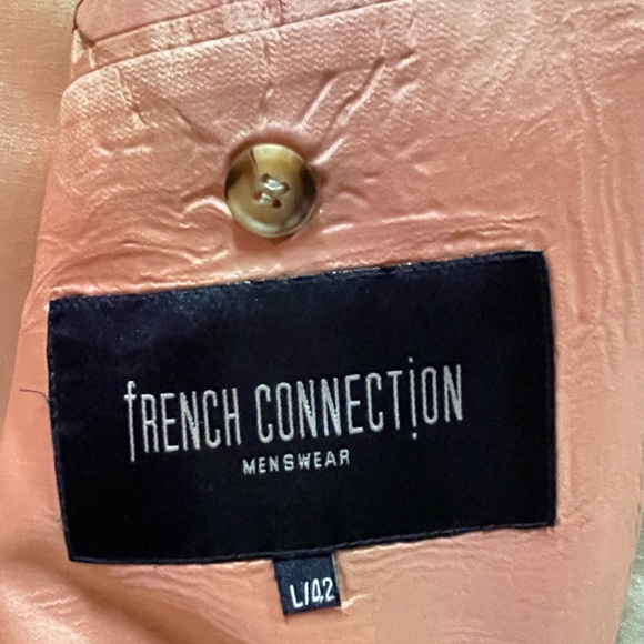 Linen sports coat, green-grey 42L. Fully lined - Picture 2 of 4